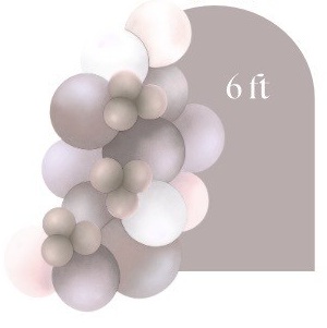 Balloon garland with one arched backdrop illustration
