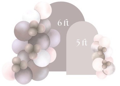 Two balloon garlands and two backdrops illustration